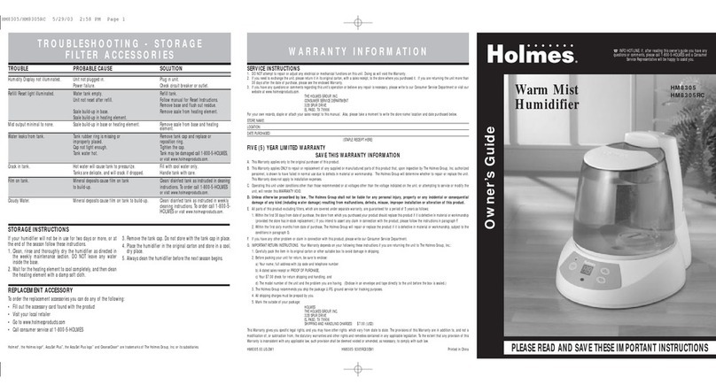 Holmes HM8305 owner's guide