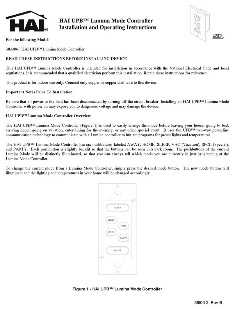HAI 38A00-3 Installation and operating instructions