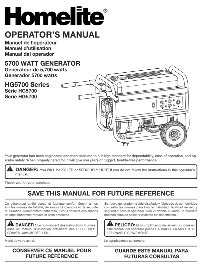 Homelite HG5700 Series User manual