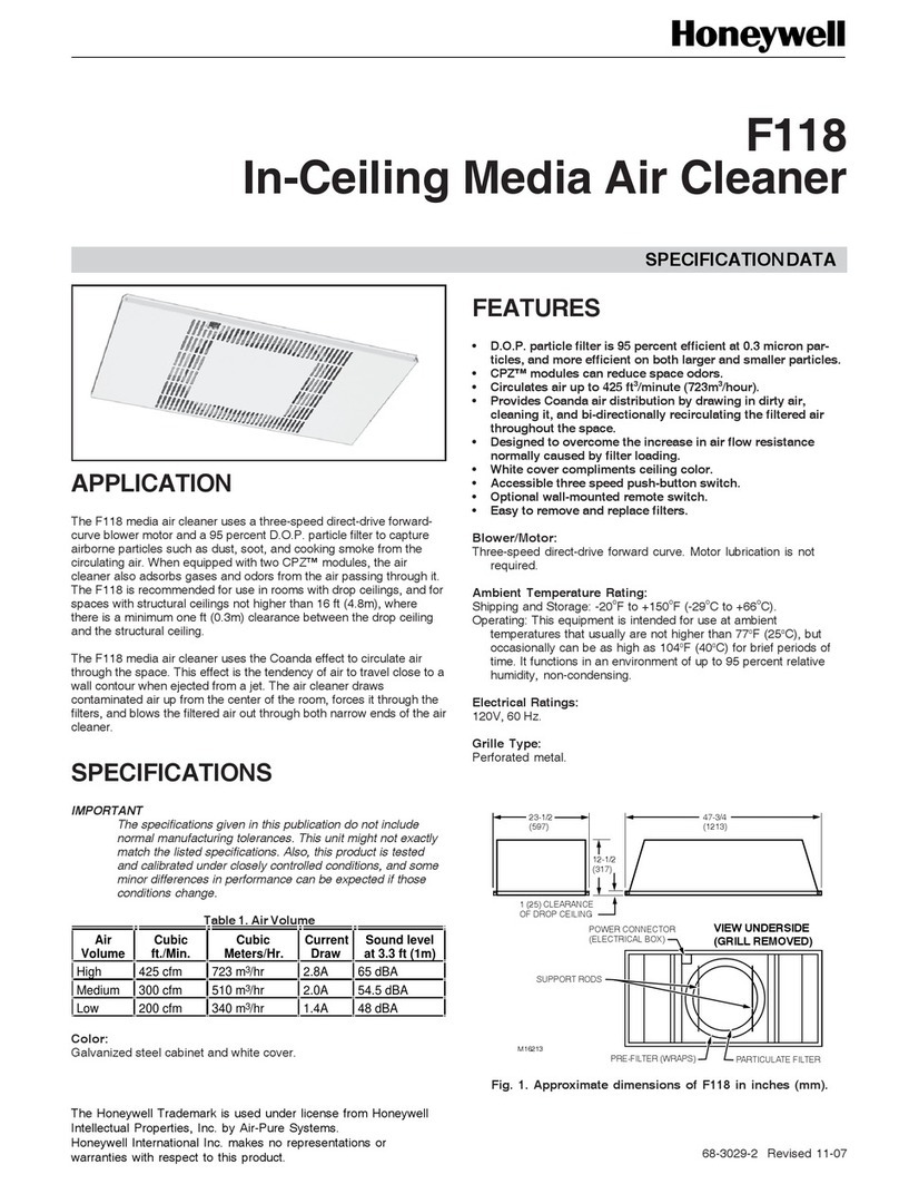 Honeywell F118 Specification data