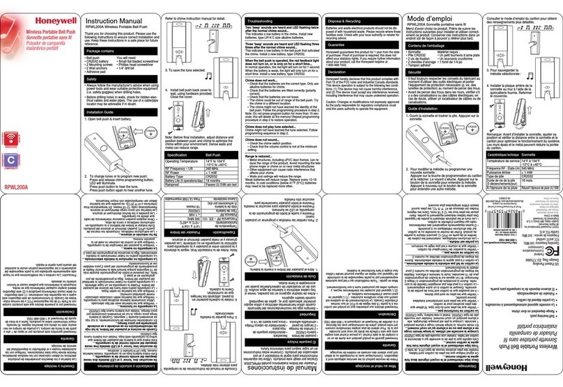 Honeywell RPWL200A User manual