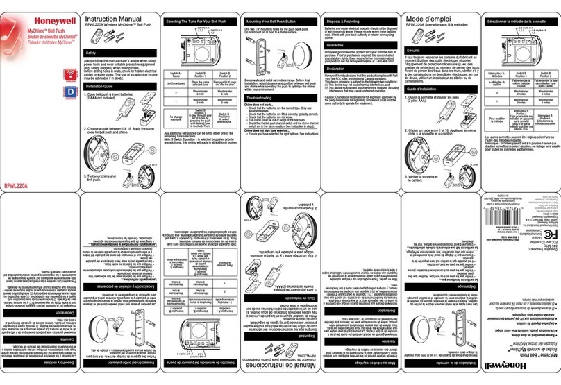 Honeywell MyChime RPWL220A User manual Honeywell MyChime RPWL220A User manual