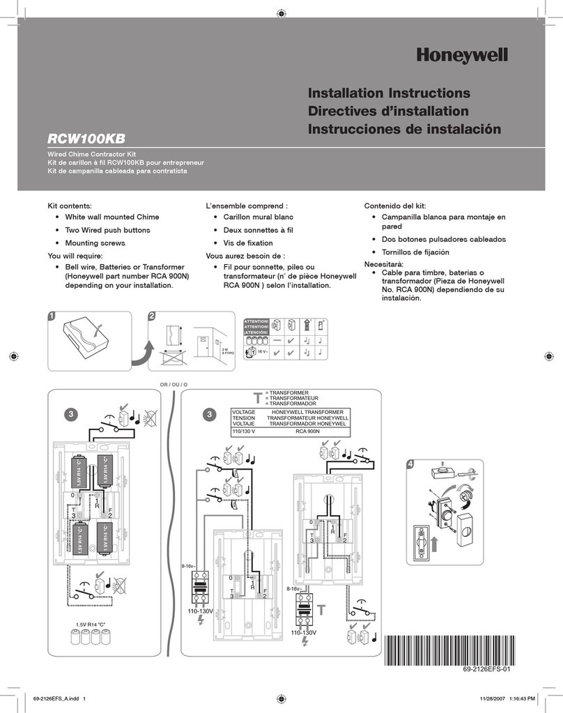 Honeywell RCW100KB User manual