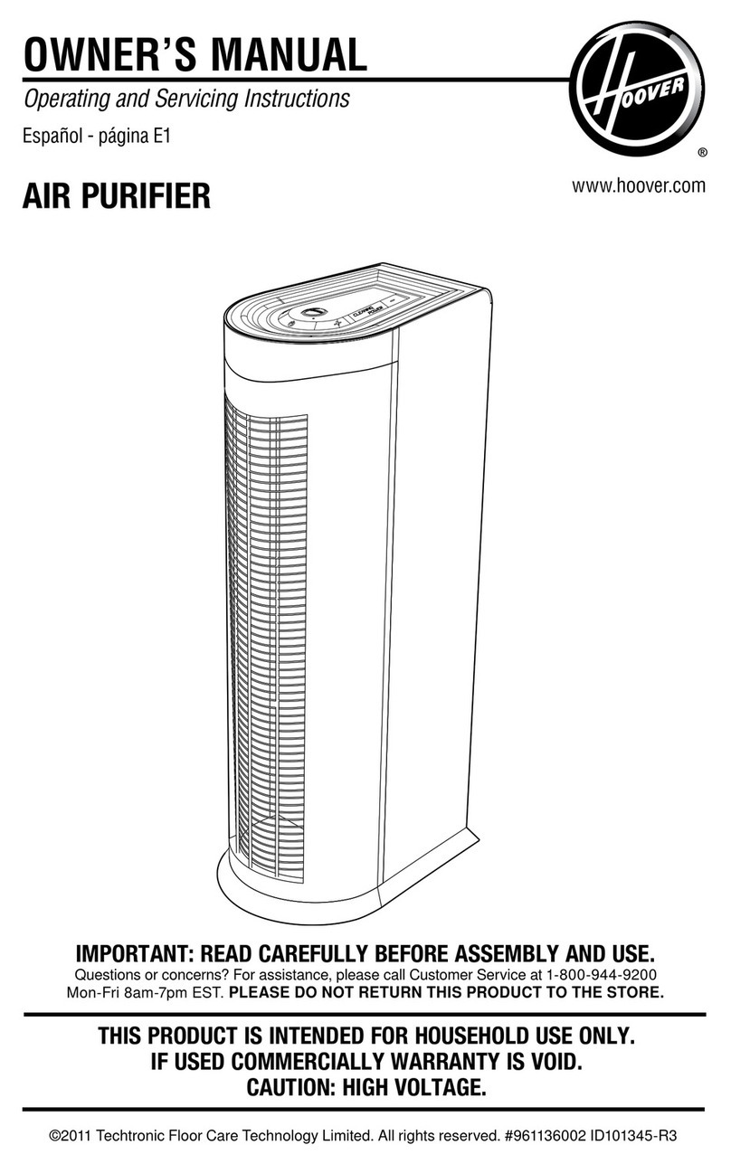 Hoover Air Cleaner Operating, and servicing  instructions