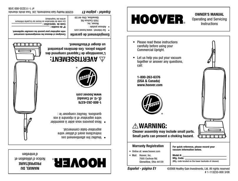 Hoover C1320 - Commercial Lightweight 12" Signature Upright... owner's manual