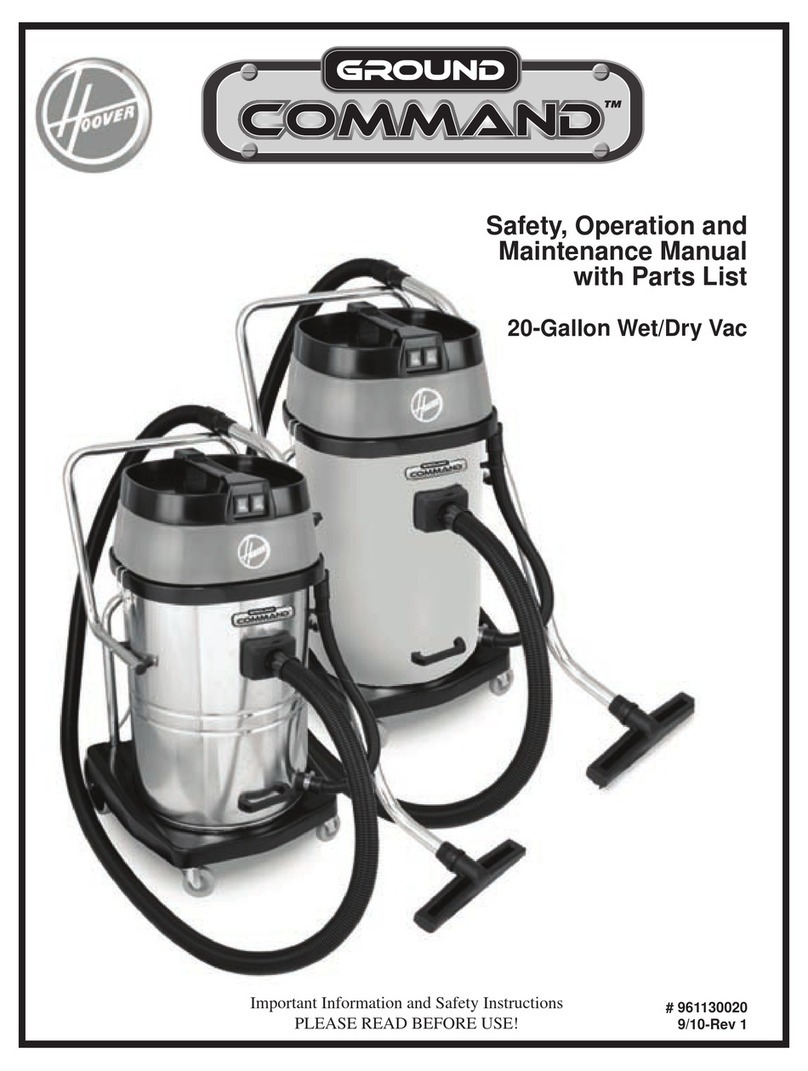 Hoover 961130020 Safety, operation and maintenance manual with parts list Hoover 961130020 Safety, operation and maintenance manual with parts list