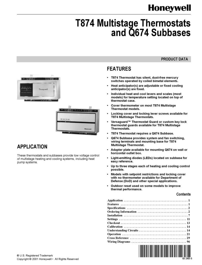 Honeywell TRADELINE T874 Operation manual