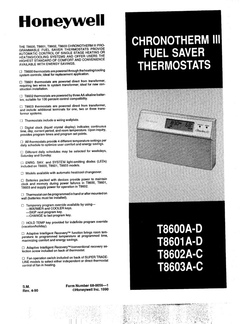 Honeywell T8600A-D User manual