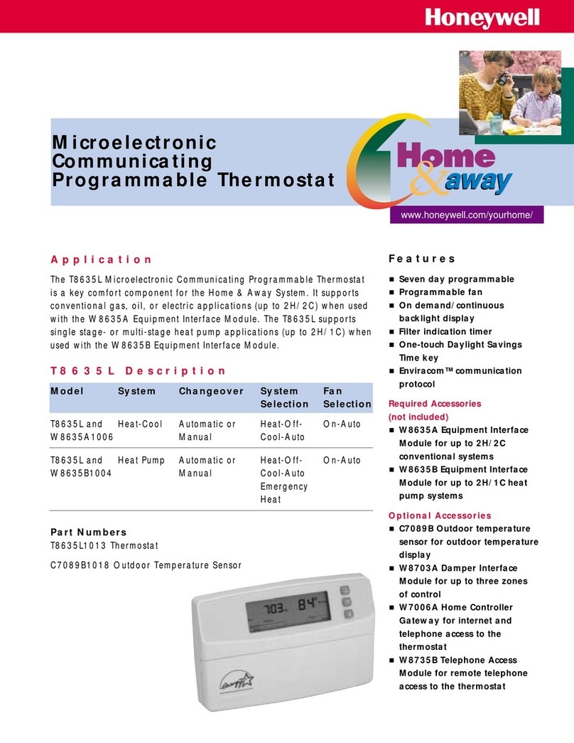 Honeywell T8635L1013 - MicroElectric Communicating... User manual