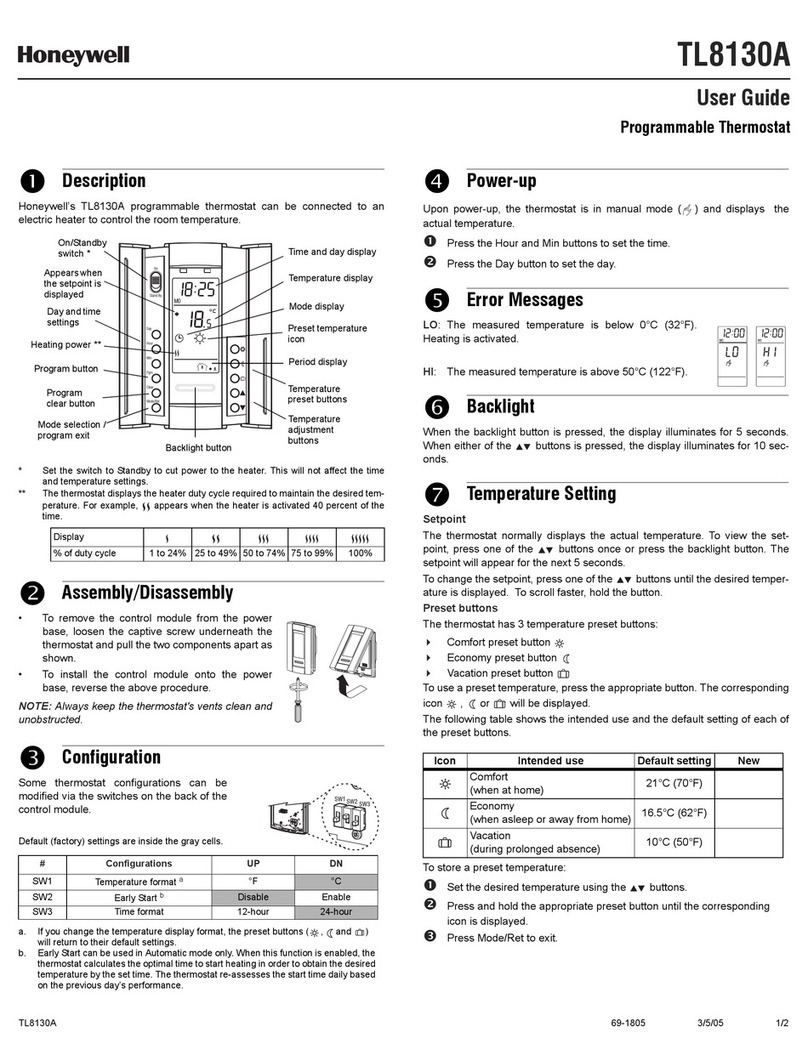 Honeywell TL8130A User manual