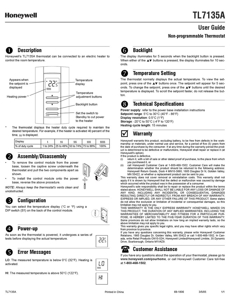 Honeywell TL7135A User manual