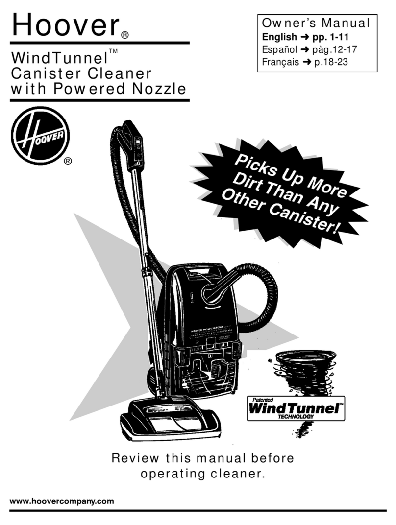 Hoover WindTunnel Wind Tunnel Canister Cleaner with Powered... User manual