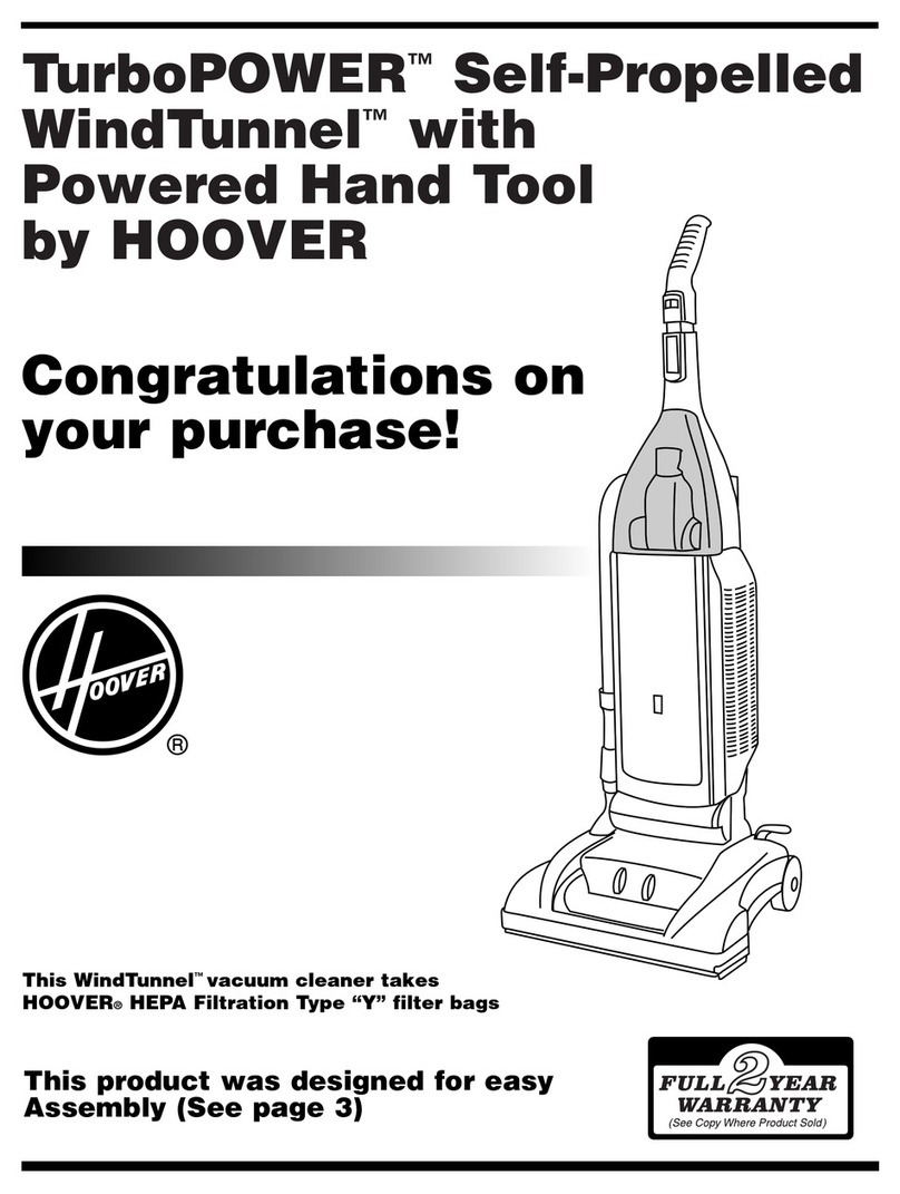 Hoover WindTunnel Self-Propelled Powered Hand Tool owner's manual