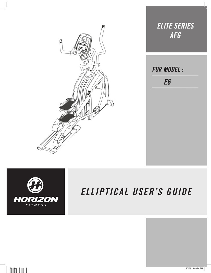 Horizon Fitness ELITE SERIES AFG ELLIPTICAL E6 user guide