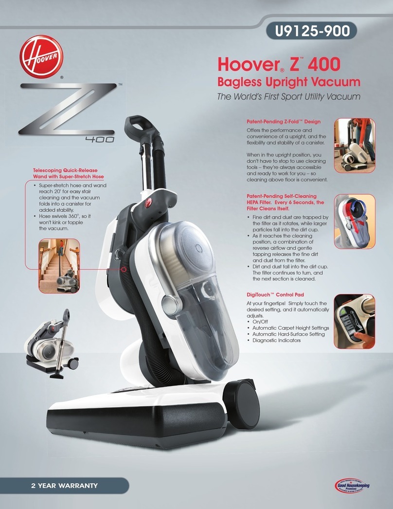 Hoover Z 400 datasheet
