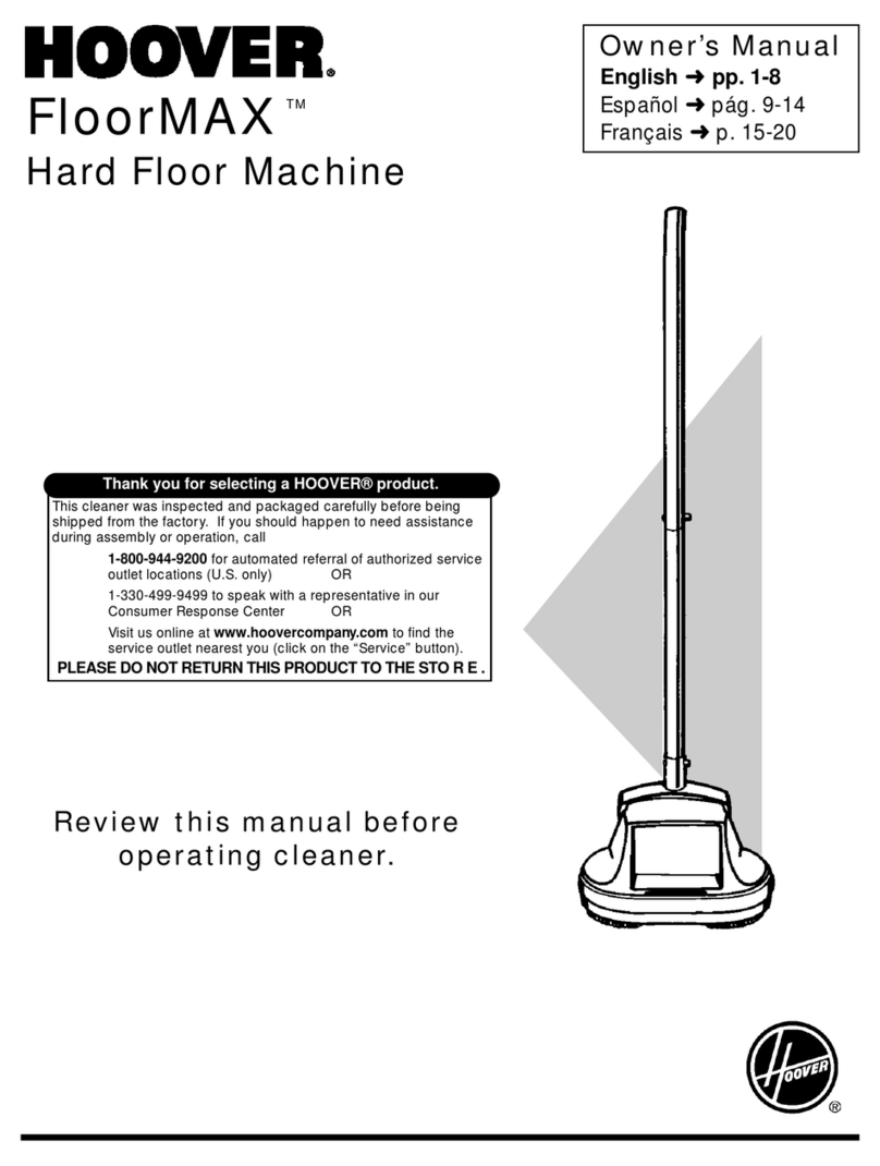 Hoover FloorMAX Hard Floor Machine owner's manual Hoover FloorMAX Hard Floor Machine owner's manual