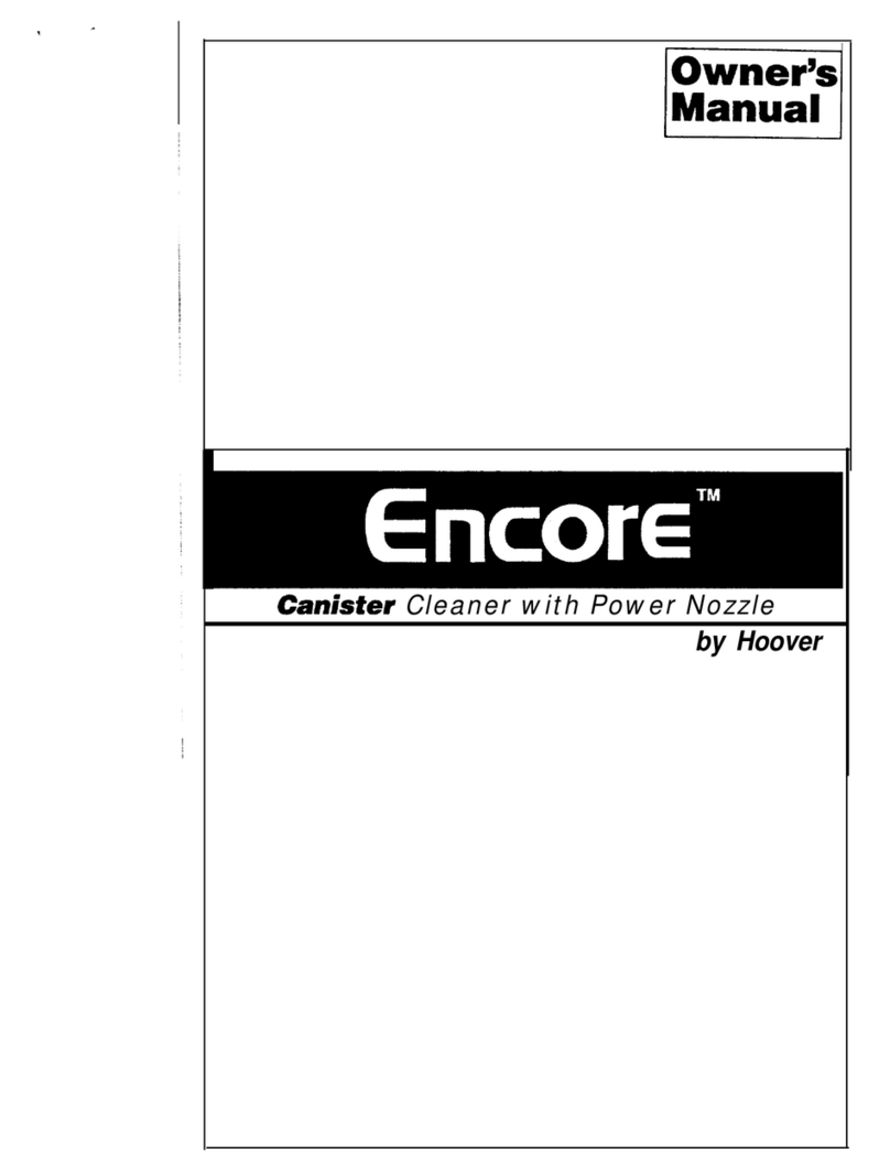 Hoover Encore Canisfer Cleaner with Power Nozzle owner's manual