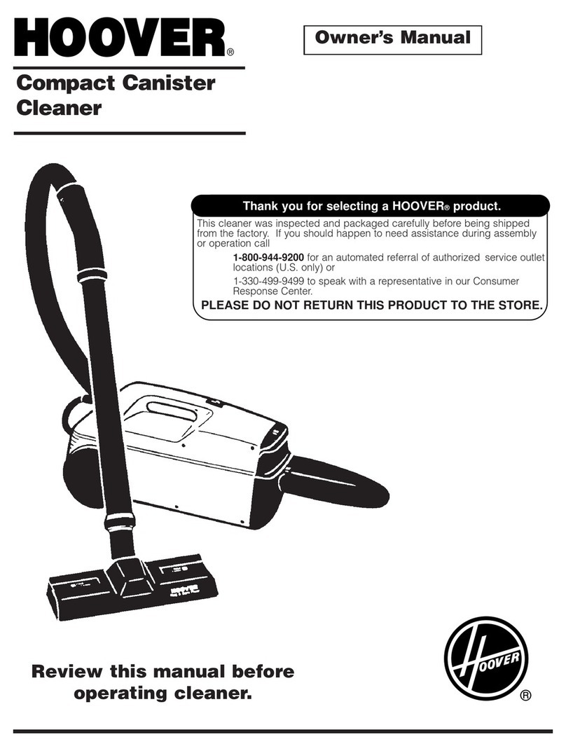 Hoover Compact Canister Cleaner User manual