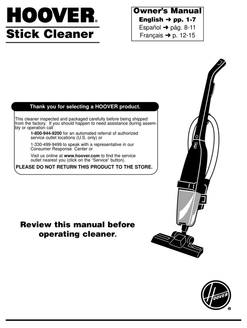 Hoover Stick Vacuum owner's manual