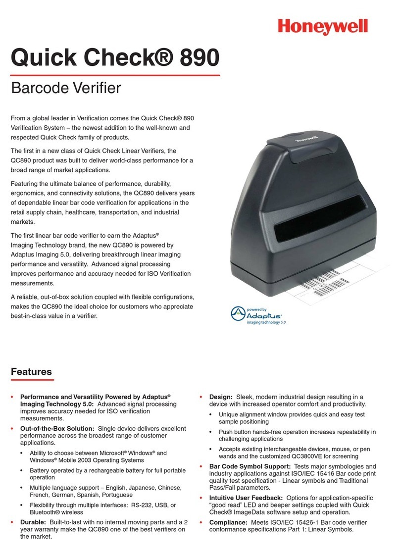Honeywell Quick Check 890 User manual Honeywell Quick Check 890 User manual
