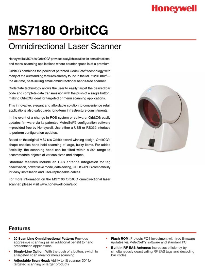 Honeywell OrbitCG MS7180 User manual