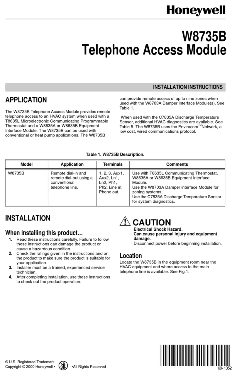 Honeywell W8735B User manual