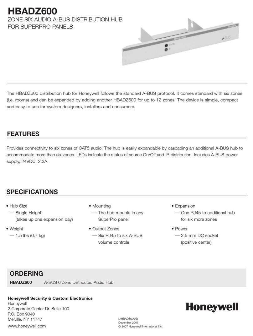 Honeywell HBADZ600 User manual