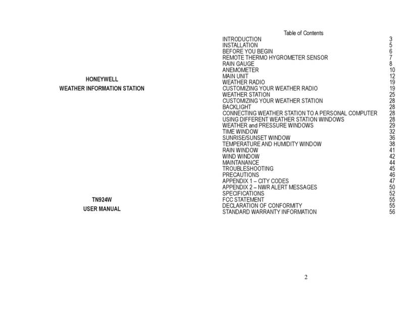 Honeywell TN924W - Complete Pro Weather Station User manual