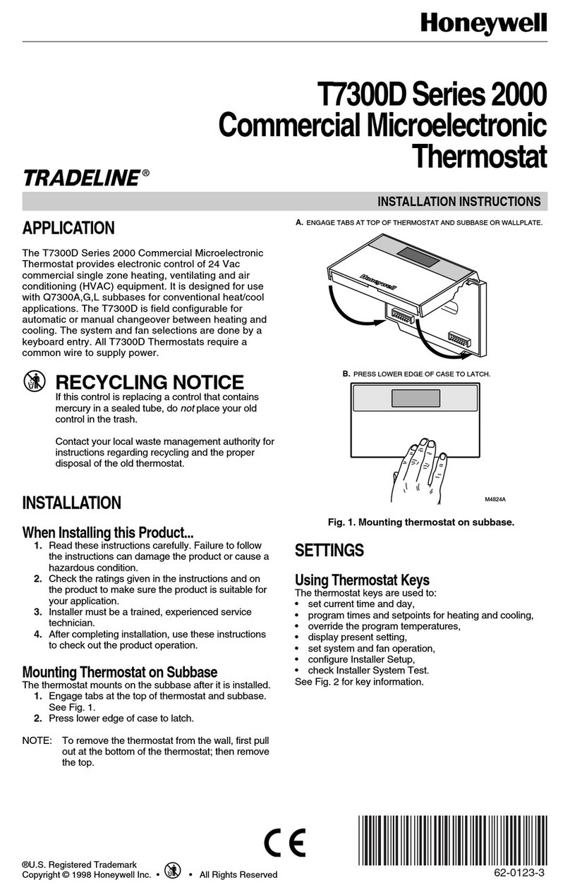 Honeywell SERIES 2000 T7300D User manual