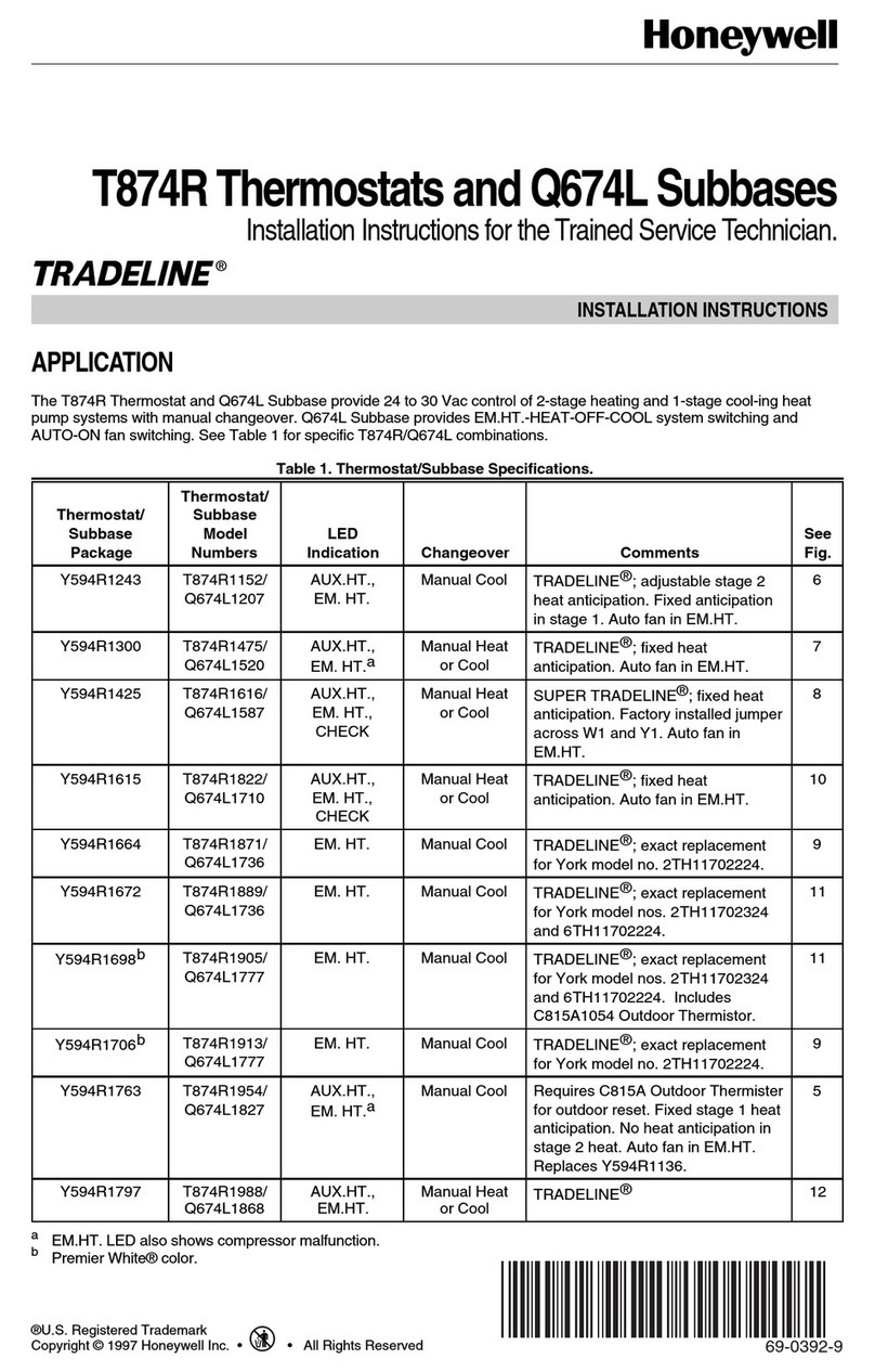 Honeywell Super Tradeline Q674L installation instructions Honeywell Super Tradeline Q674L installation instructions