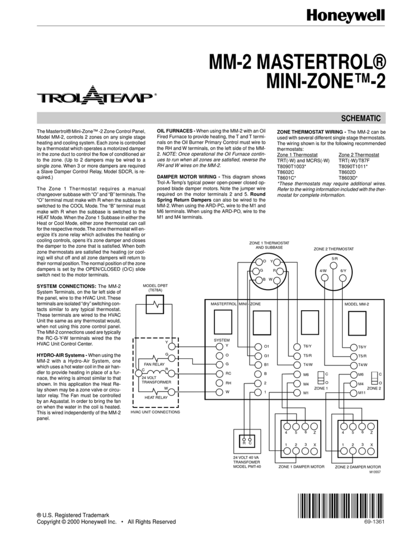 Honeywell MINI-ZONE 69-1361 Quick start guide