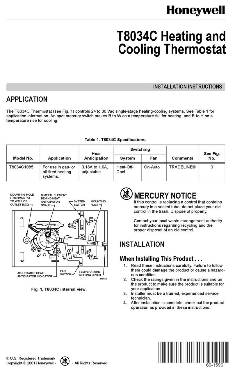 Honeywell T8034C User manual
