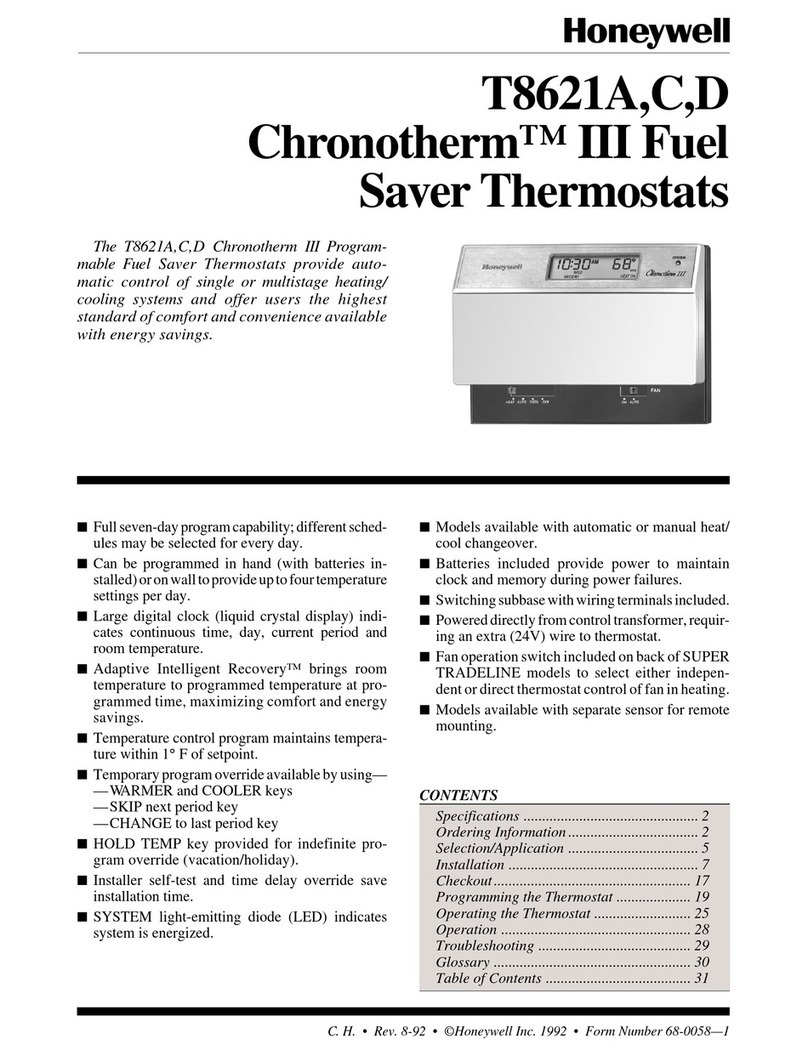 Honeywell T8621A User manual