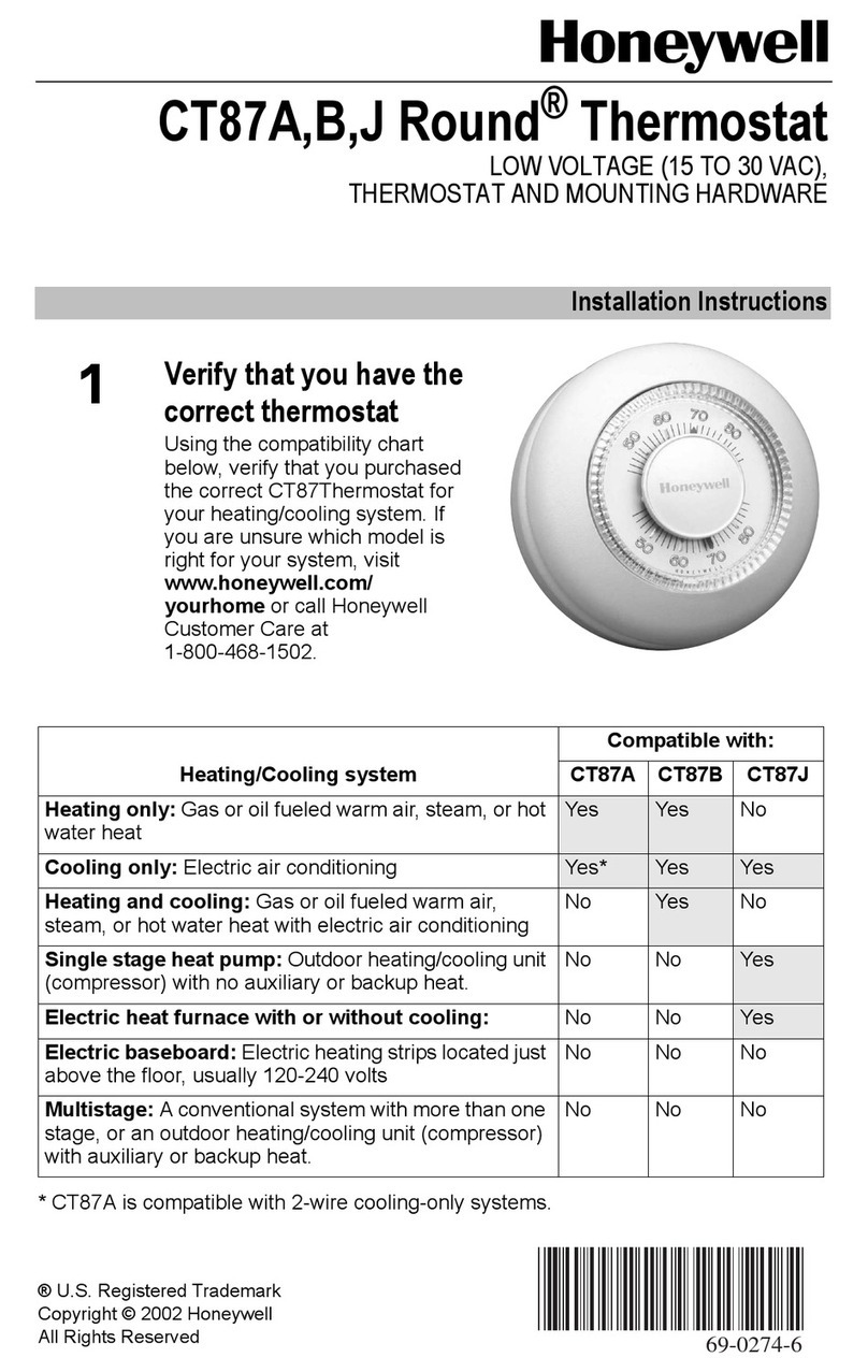 Honeywell Round CT87A User manual