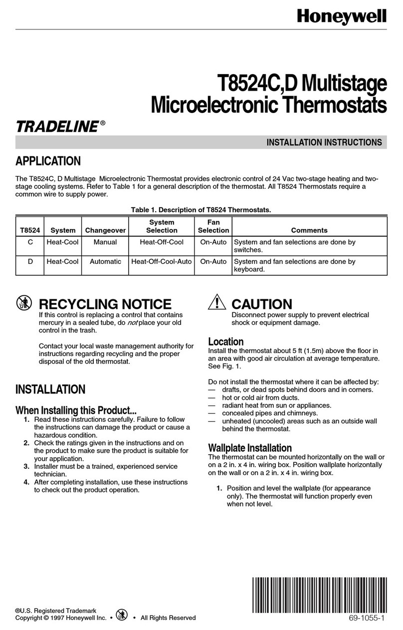 Honeywell DMULTISTAGE T8524C User manual
