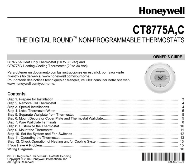 Honeywell THE DIGITAL ROUND CT8775A User manual