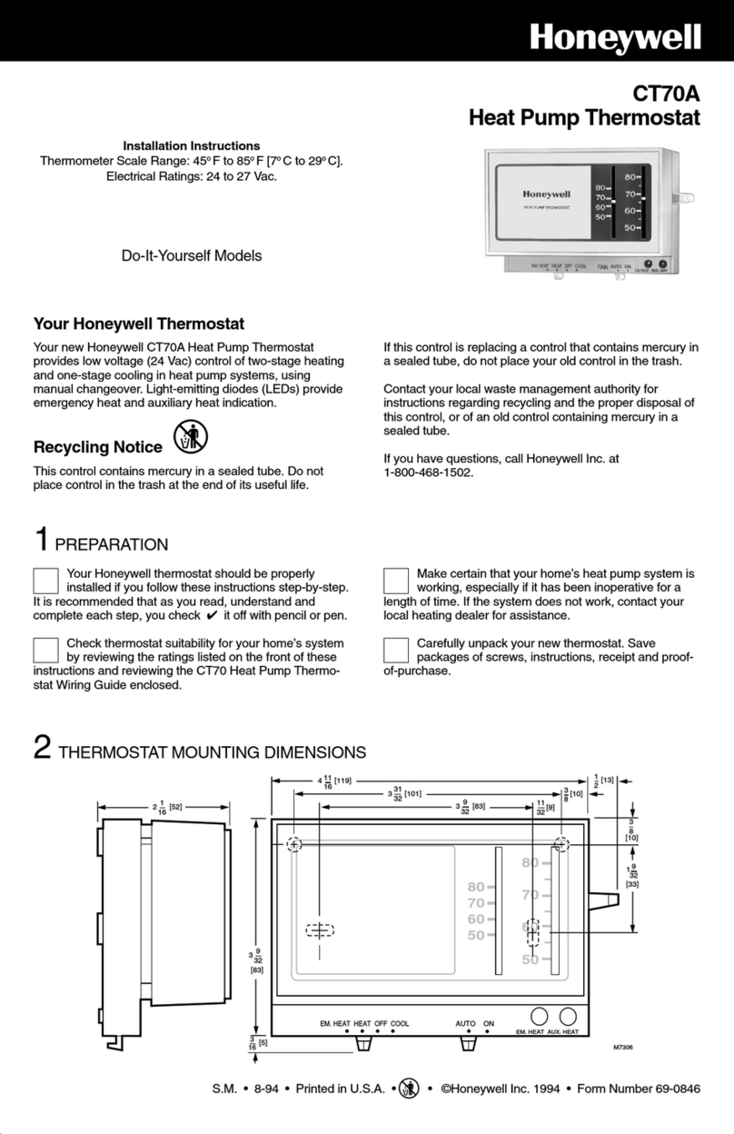 Honeywell CT70A User manual