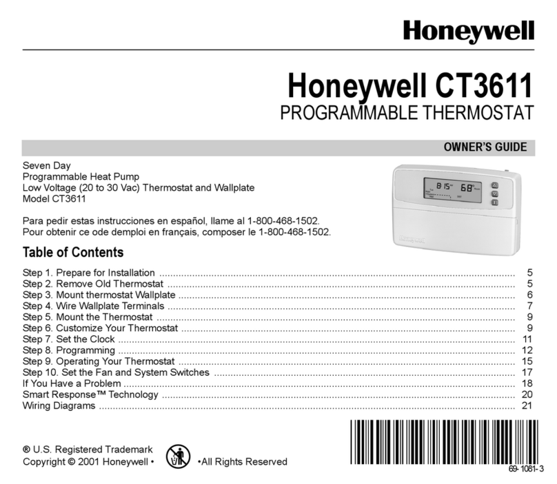 Honeywell CT3611 User manual