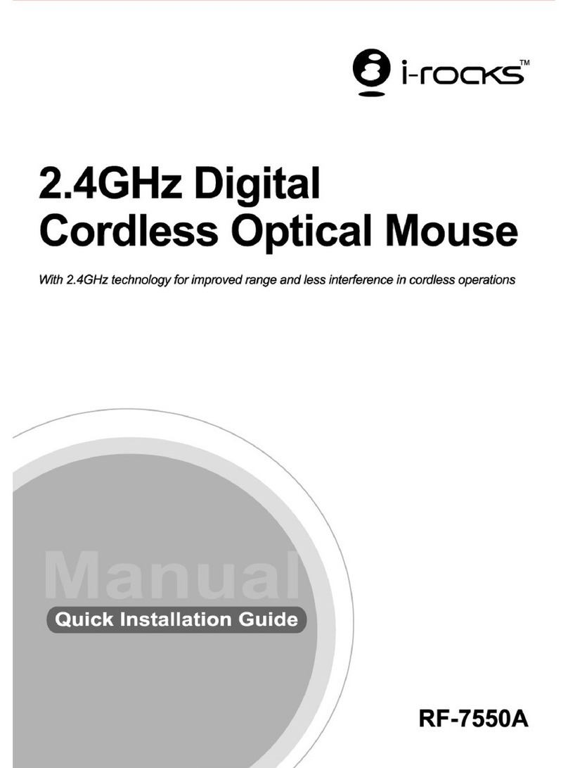 I-Rocks Digital Cordless Optical Mouse RF-7550A Quick installation guide
