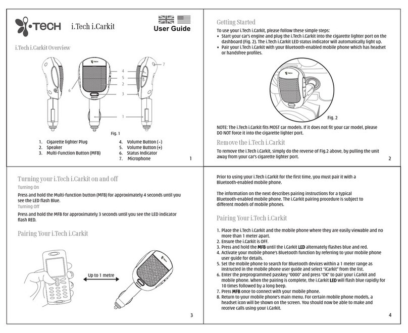 i. Tech Dynamic i.Tech i. Car Kit user manual