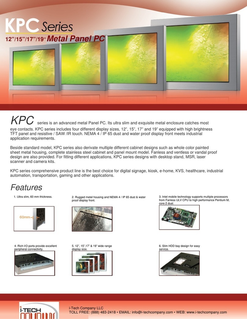 I-Tech Metal Panel PC KPC1200 User manual