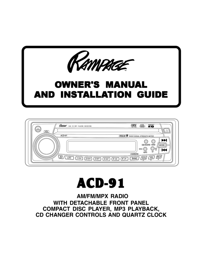 Rampage AM/FM/MPX Radio ACD-91 owner's manual
