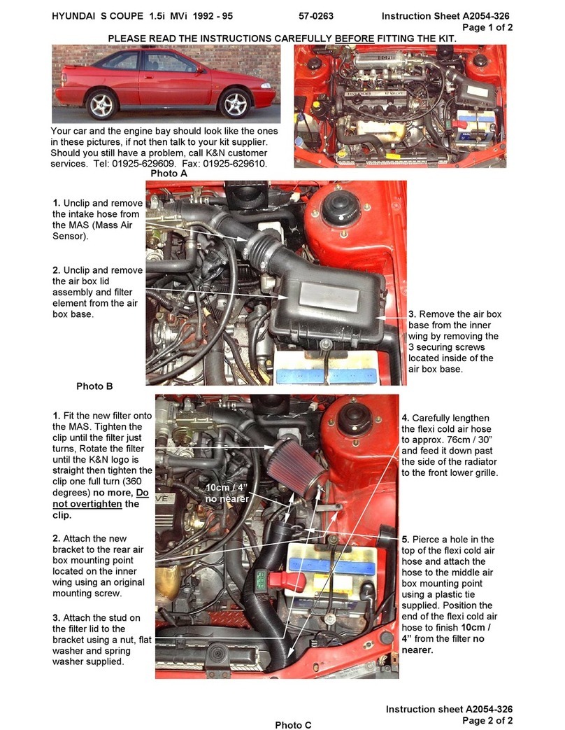 K&N Engineering A2054-326 instruction sheet K&N Engineering A2054-326 instruction sheet