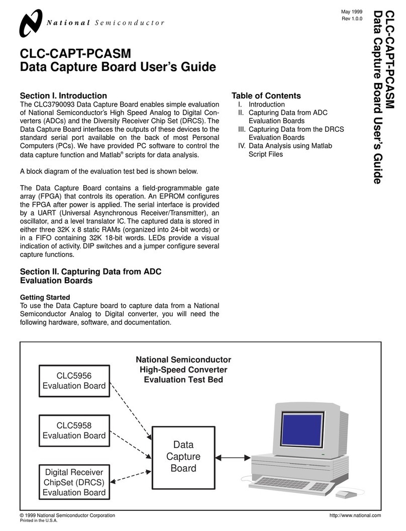 National Semiconductor Data Capture Board CLC-CAPT-PCASM User manual