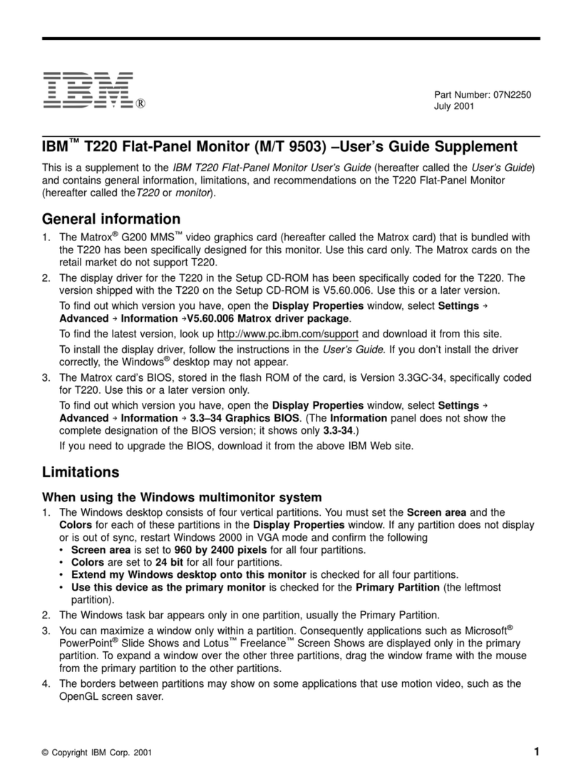 IBM T220 Owner's manual