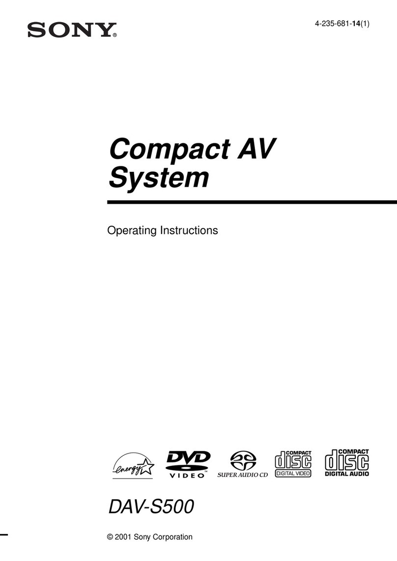 Sony DAV-S500 - Compact Av System operating instructions