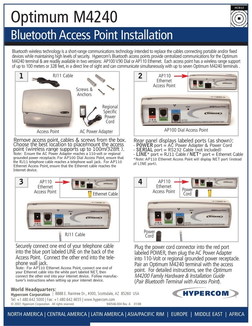 Hypercom Optimum M4200 installation guide