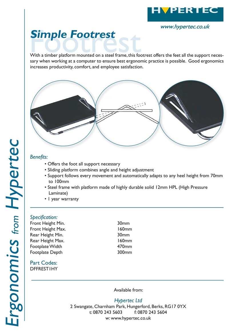 Hypertec Ergonomics Simple Footrest Specifications