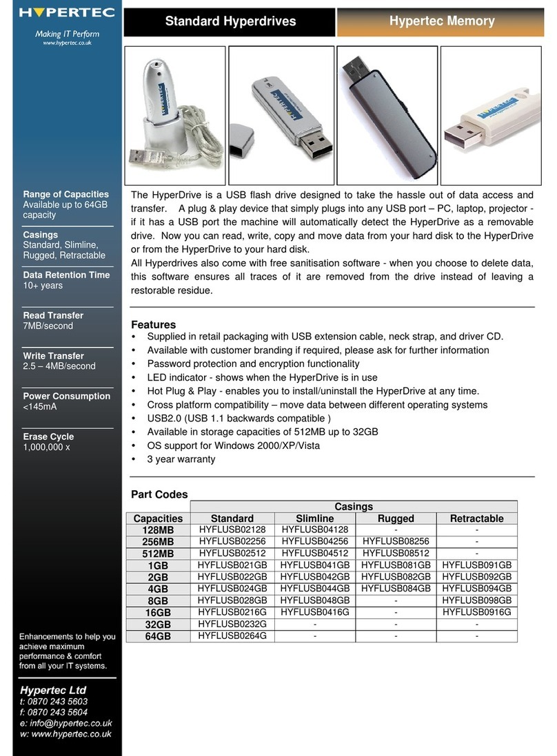 Hypertec HYFLUSB02128 Specification sheet Hypertec HYFLUSB02128 Specification sheet