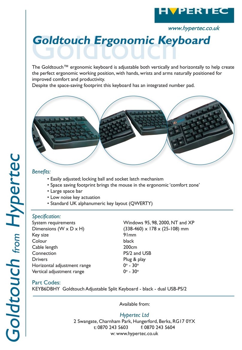 Hypertec Goldtouch Ergonomic Keyboard KEYB6DBHY User manual